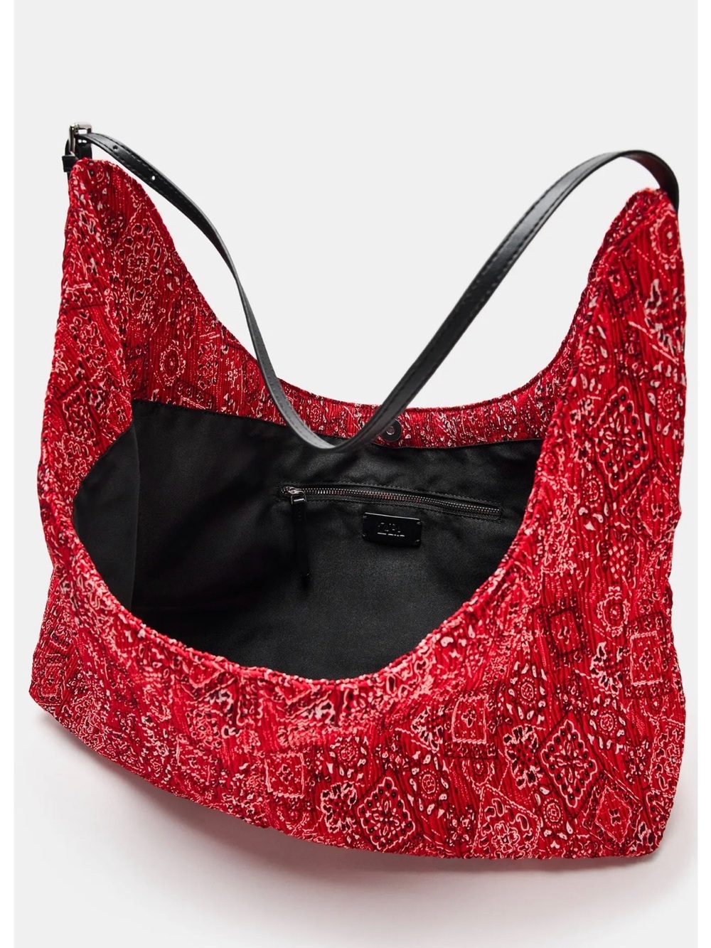 ZARA Boho Bandana Printed Woven Shopper Bag - Picture 7 of 7